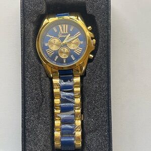 Men's Geneva Rose Gold and Blue Quartz Movement Watch Luxury Design